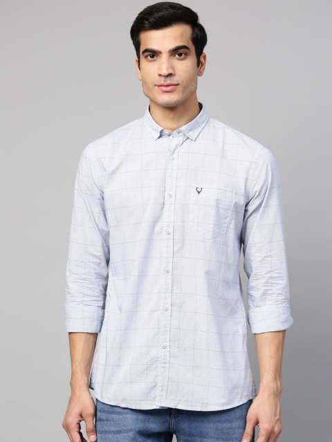 

Allen Solly Sport Men Blue & Grey Custom Regular Fit Checked Casual Shirt
