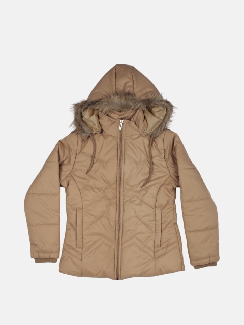 

Foreign Culture By Fort Collins Women Beige Faux Fur Trim Parka Jacket