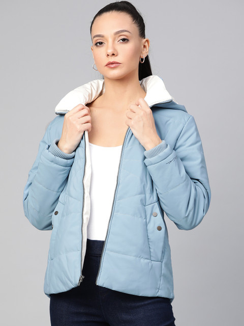 

Fort Collins Women Blue Solid Lightweight Padded Jacket