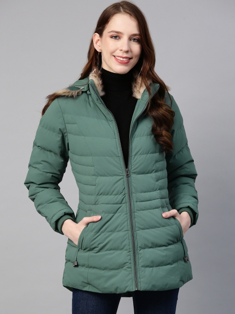 

Fort Collins Women Green Solid Parka Jacket