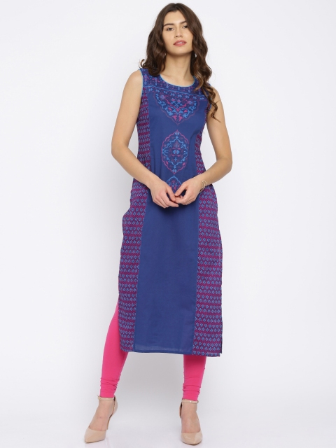 

Vishudh Black & Pink Printed Kurta, Blue