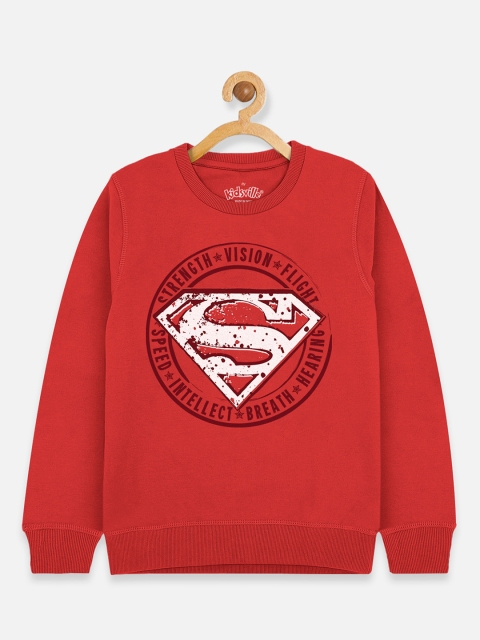 

Kids Ville Boys Red & Off-White Superman Printed Sweatshirt