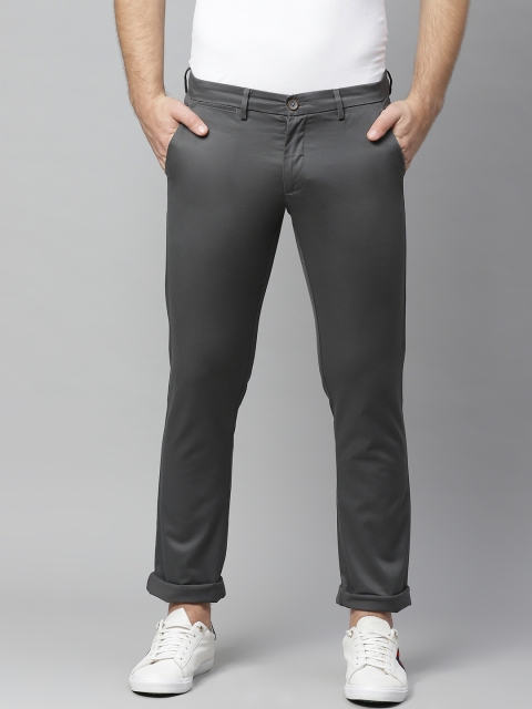 

Allen Solly Men Charcoal Grey Smart Slim Fit Solid Regular Trousers