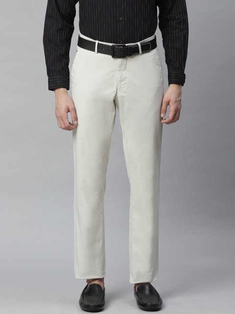 

Allen Solly Men Beige Custom Fit Solid Smart Casual Trousers