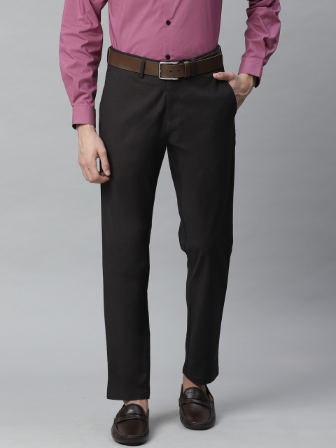 

Allen Solly Men Coffee Brown Regular Fit Checked Smart Casual Trousers
