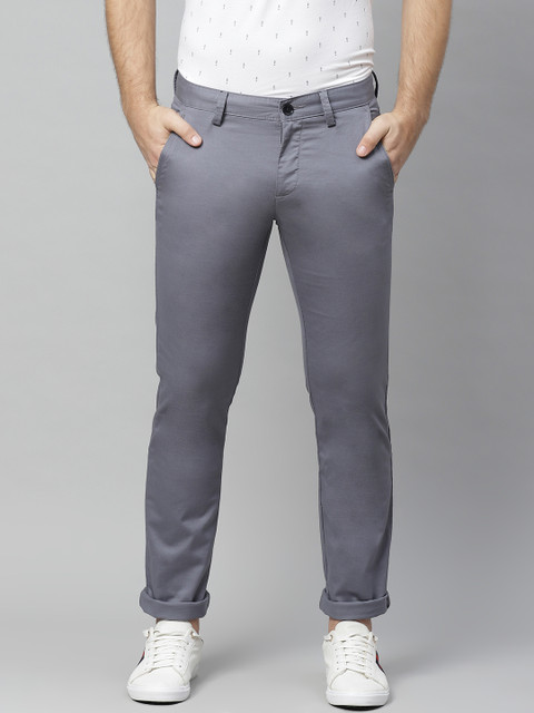 

Allen Solly Men Grey Smart Slim Fit Solid Regular Trousers