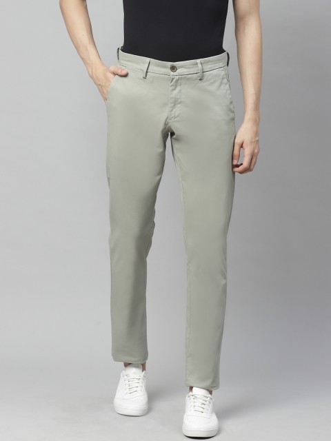 

Allen Solly Men Olive Green Smart Slim Fit Solid Chinos