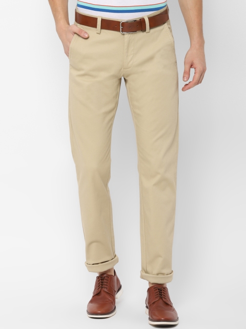 

Allen Solly Men Beige Textured Slim Fit Regular Trousers