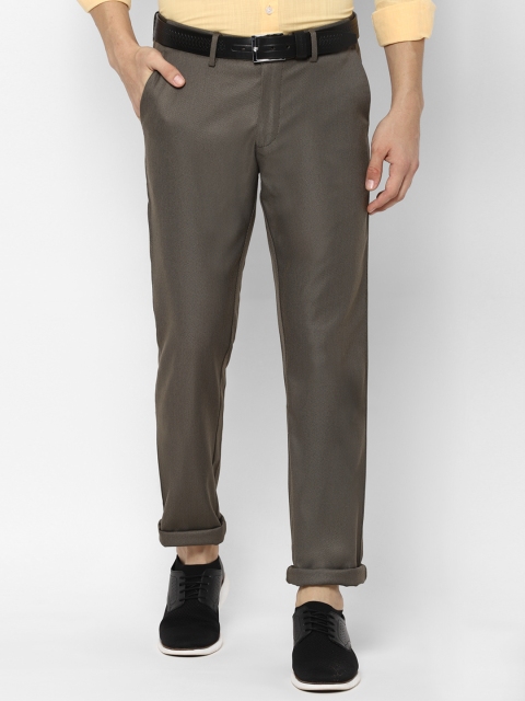 

Allen Solly Men Brown Textured Slim Fit Regular Trousers