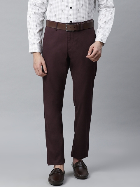 

Allen Solly Men Burgundy Smart Slim Fit Solid Regular Trousers