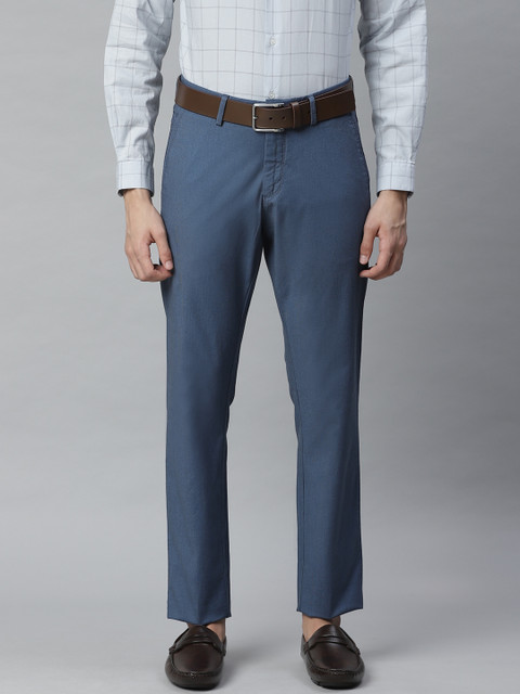

Allen Solly Men Blue Smart Fit Solid Smart Casual Trousers