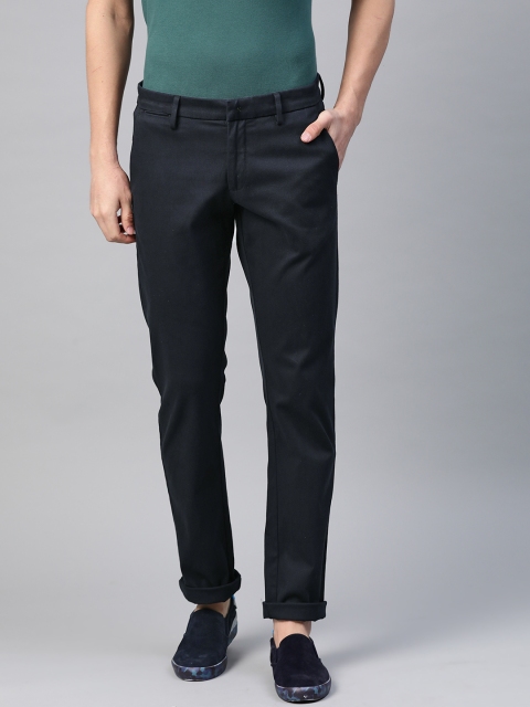 

Allen Solly Men Navy Blue Smart Slim Fit Solid Regular Trousers