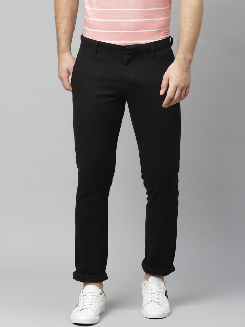 

Allen Solly Men Black Smart Slim Fit Self Design Regular Trousers