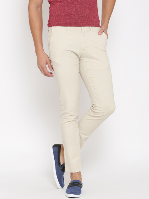 

Mast & Harbour Cream-Coloured Skinny Chino Trousers
