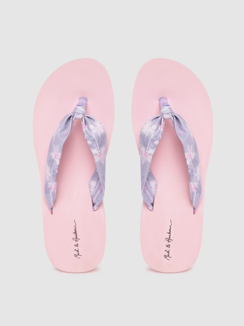 

Mast & Harbour Women Lavender & Pink Floral Print Thong Flip-Flops