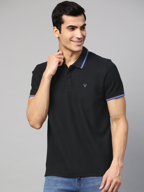 

Allen Solly Sport Men Navy Blue Solid Polo Collar T-shirt