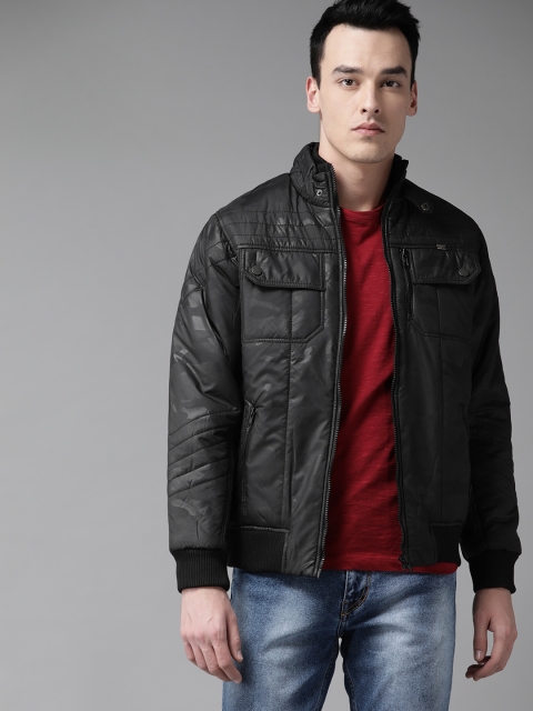 

Roadster Black Printed Padded Jacket