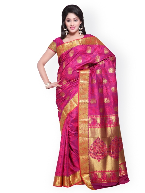 

Varkala Silk Sarees Pink Jacquard & Kanjeevaram Silk Traditional Saree