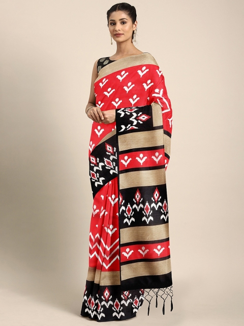 

KALINI Red Art Silk Printed Mysore Silk Saree