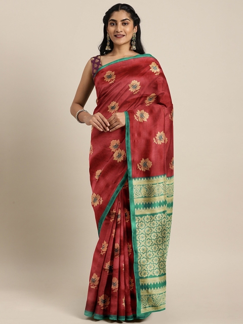 

KALINI Maroon Art Silk Printed Mysore Silk Saree