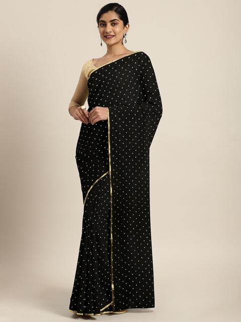 

KALINI Black Embellished Poly Georgette Saree