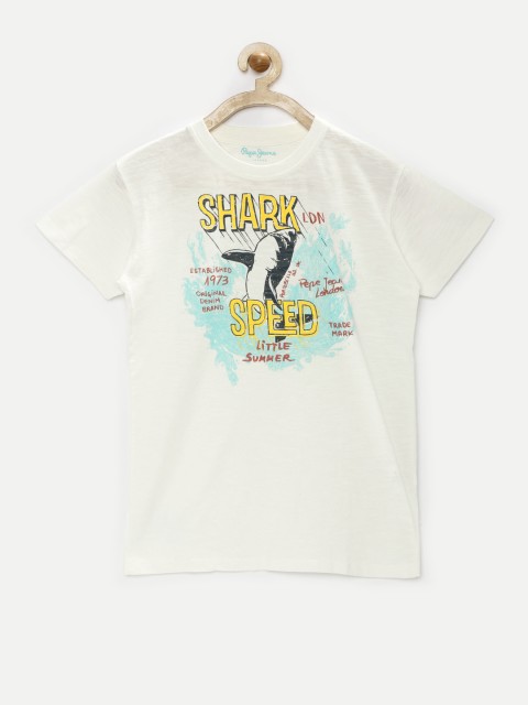 

Pepe Jeans Boys White Printed T-shirt