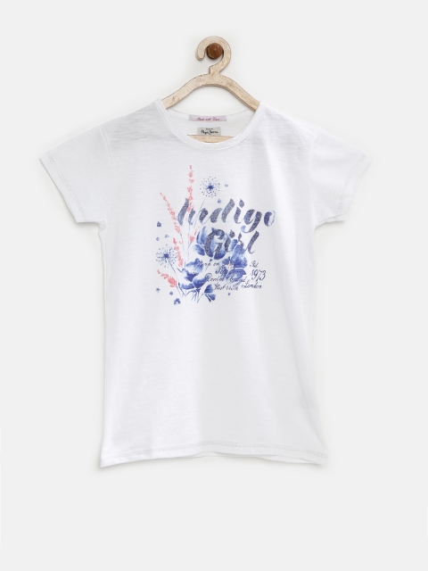 

Pepe Jeans Girls White Printed T-shirt