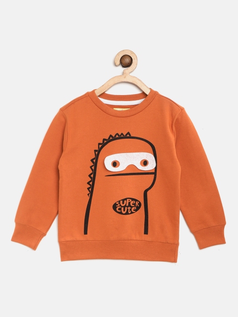 

Nauti Nati Boys Rust Orange & Black Printed Sweatshirt