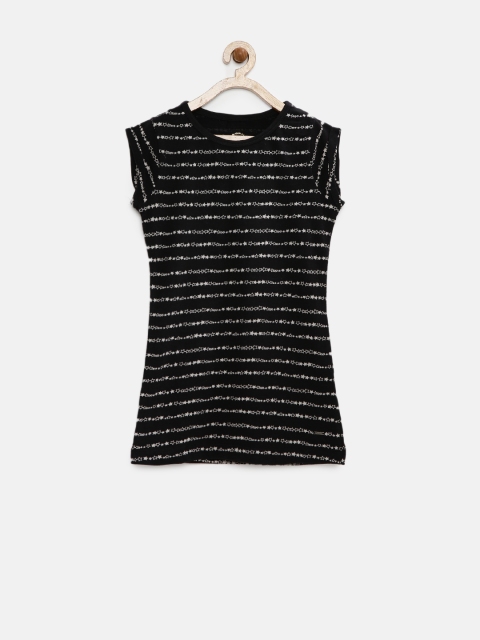 

Pepe Jeans Girls Black Printed Pure Cotton T-shirt