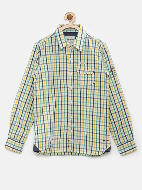 

Pepe Jeans Boys Yellow & Green Checked Casual Shirt