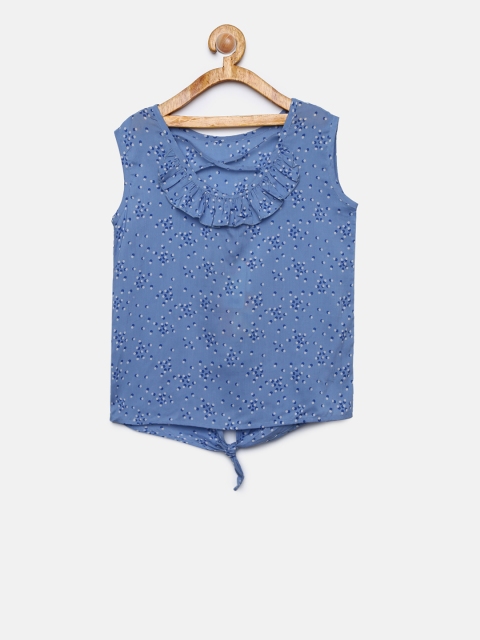 

Pepe Jeans Girls Blue Printed Top