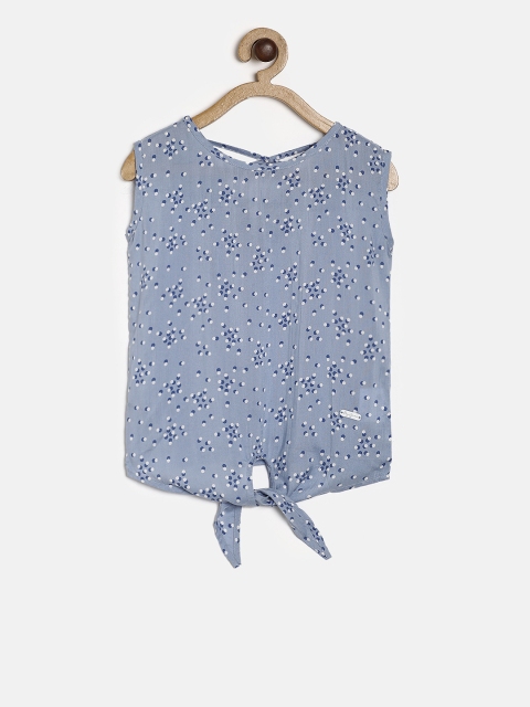 

Pepe Jeans Girls Blue Printed Top
