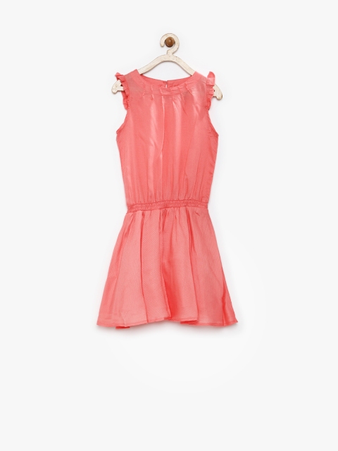

Pepe Jeans Girls Peach-Coloured Drop Waist Dress
