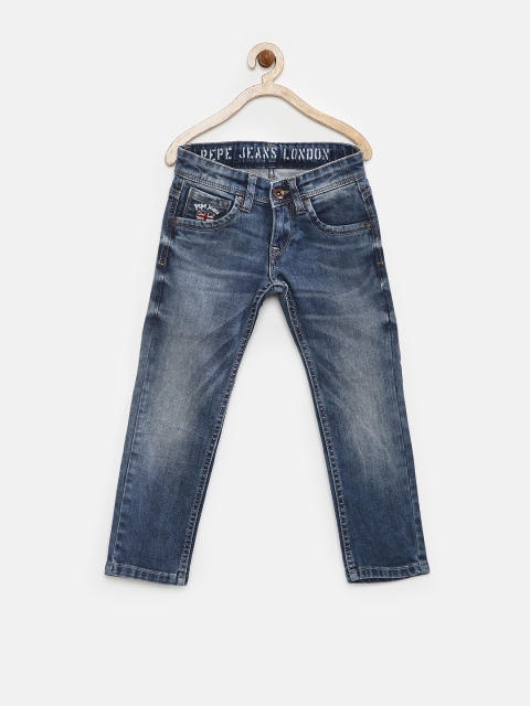 

Pepe Jeans Boys Blue Cashed Slim Jeans