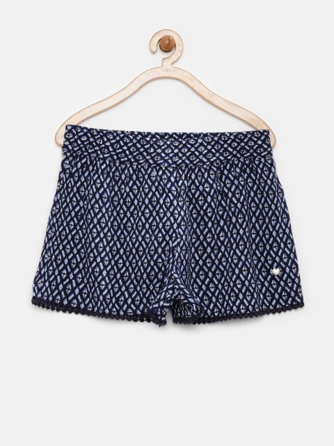 

Pepe Jeans Girls Navy Printed Shorts, Navy blue