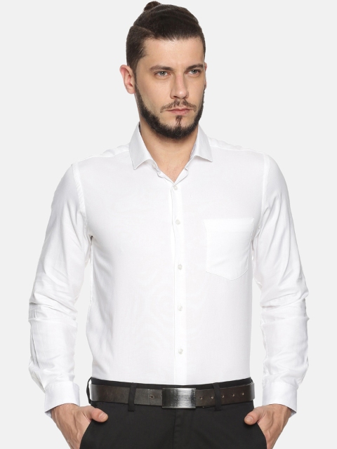 

IVOC Men White Slim Fit Solid Formal Shirt