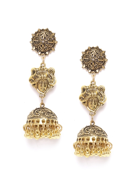 

DIVA WALK Antique Gold-Plated Handcrafted Dome Shaped Jhumkas