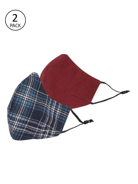 

MANARI India Men Pack of 2 Assorted 5-Ply Reusable Cloth Face Masks With Pouch