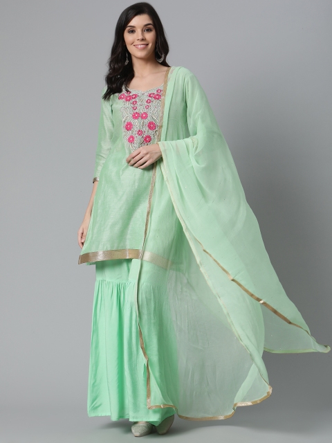 

Readiprint Fashions Green & Pink Resham Yoke Embroidery Unstitched Dress Material