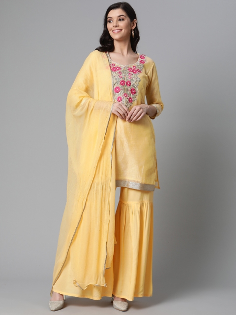 

Readiprint Fashions Yellow Resham Yoke Embroidery Unstitched Dress Material