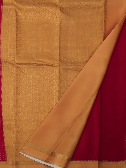 

Pothys Red & Gold-Coloured Pure Silk Printed Saree