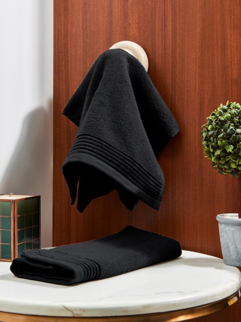 

DDecor Unisex Set Of 2 Black Solid 500 GSM Live Beautiful Hand Towels