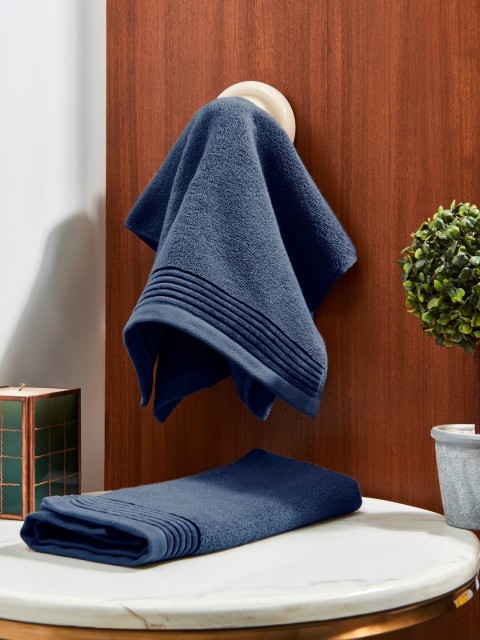 

DDecor Unisex Set Of 2 Blue Solid 500 GSM Live Beautiful Hand Towels