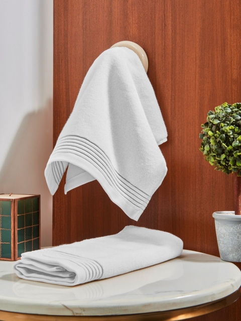 

DDecor Unisex Set Of 2 White Solid 500 GSM Live Beautiful Hand Towels