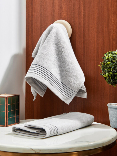 

DDecor Unisex Set Of 2 Grey Solid 500 GSM Live Beautiful Hand Towels