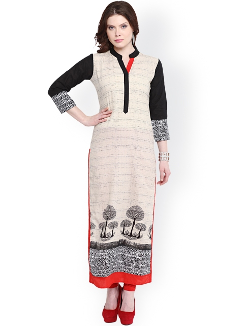 

Nayo Beige Printed Kurta