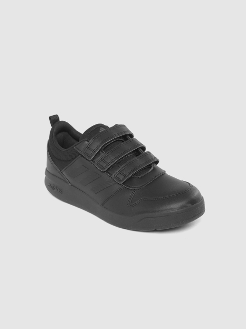 

ADIDAS Kids Black Solid Tensaur C Leather Running Shoes Excluding Trims