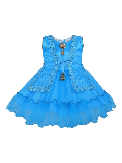 

Wish Karo Girls Blue Embellished Fit and Flare Dress