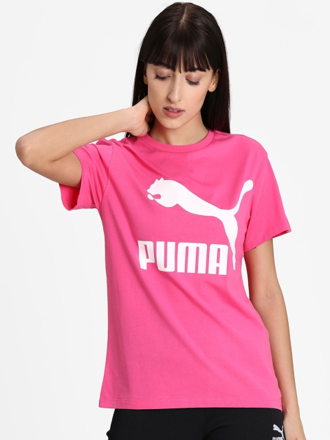 

Puma Women Pink Printed Round Neck T-shirt