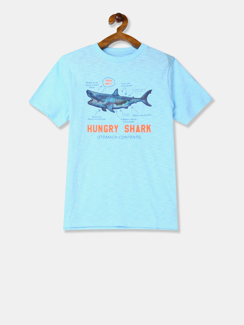 

GAP Boys Blue Printed Round Neck T-shirt